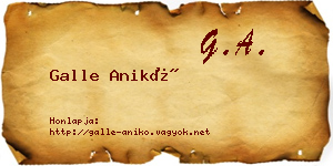 Galle Anikó névjegykártya